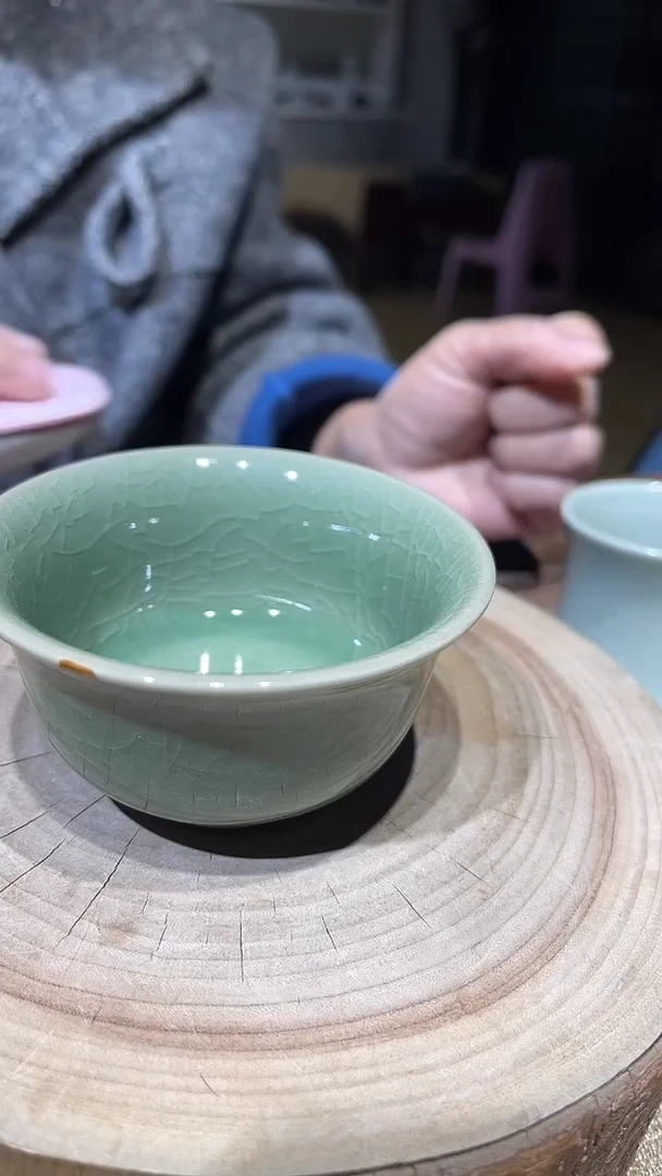 摆件陶原生态原矿青绿压手
