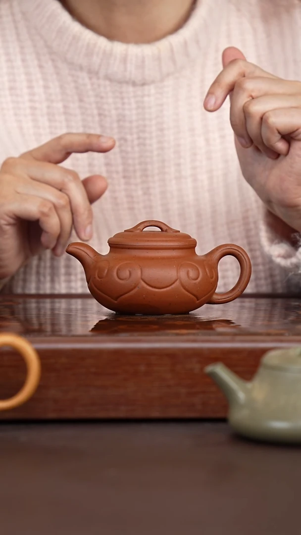 茶壶紫砂明清老朱泥仿古如意