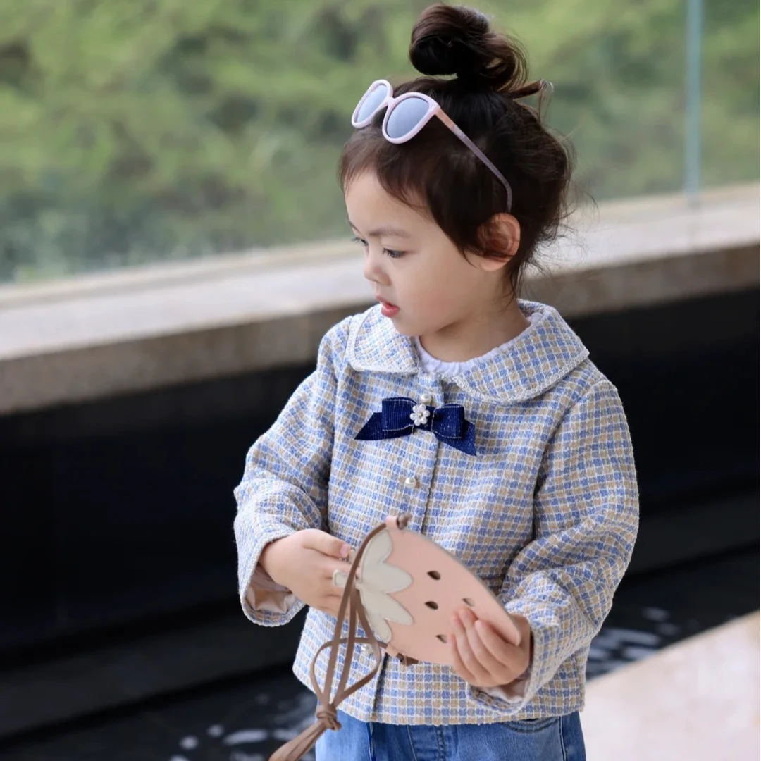 【朗姿集团】ETTOI女童外套小香风春秋款儿童衣服时髦洋气上衣l