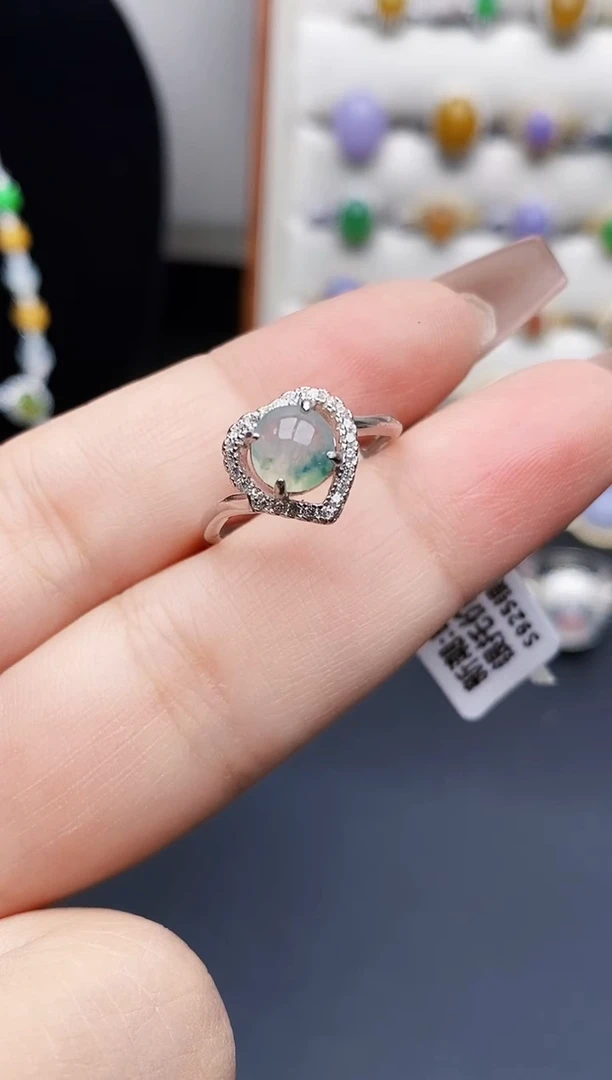 银S925镶嵌戒指翡翠2276