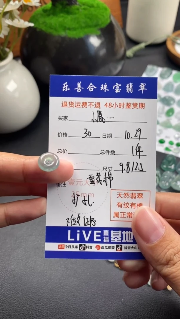 颈饰未镶嵌翡翠小*冰种平安扣