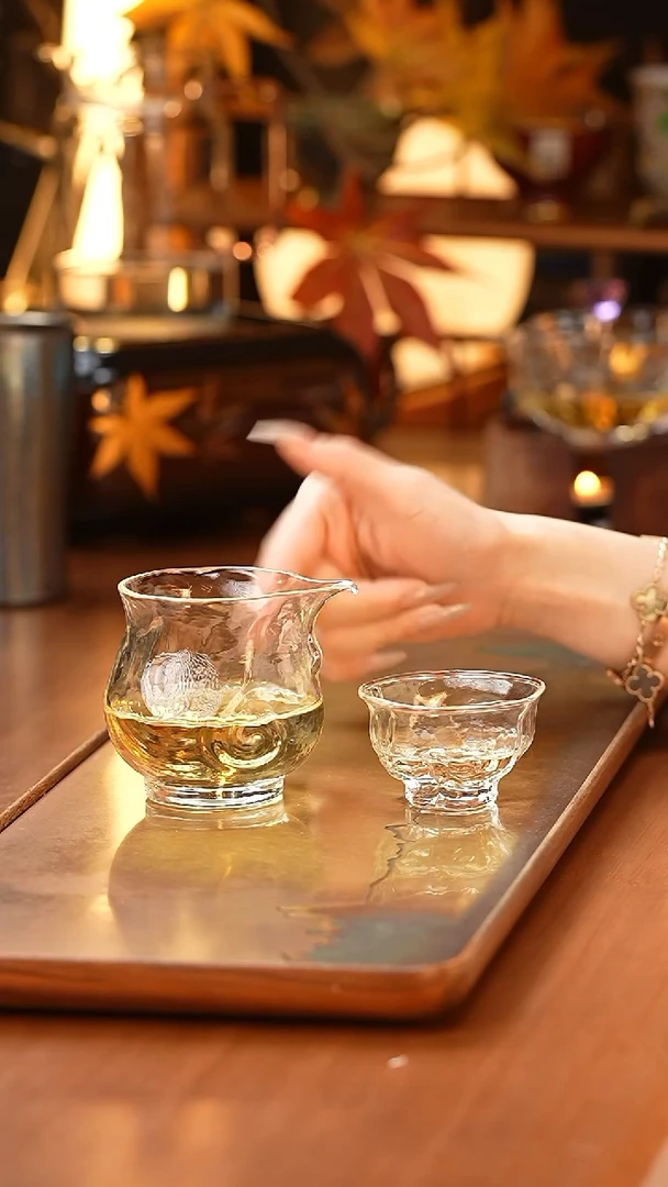 暗香疏影/海浪纹匀杯+核桃浮生杯