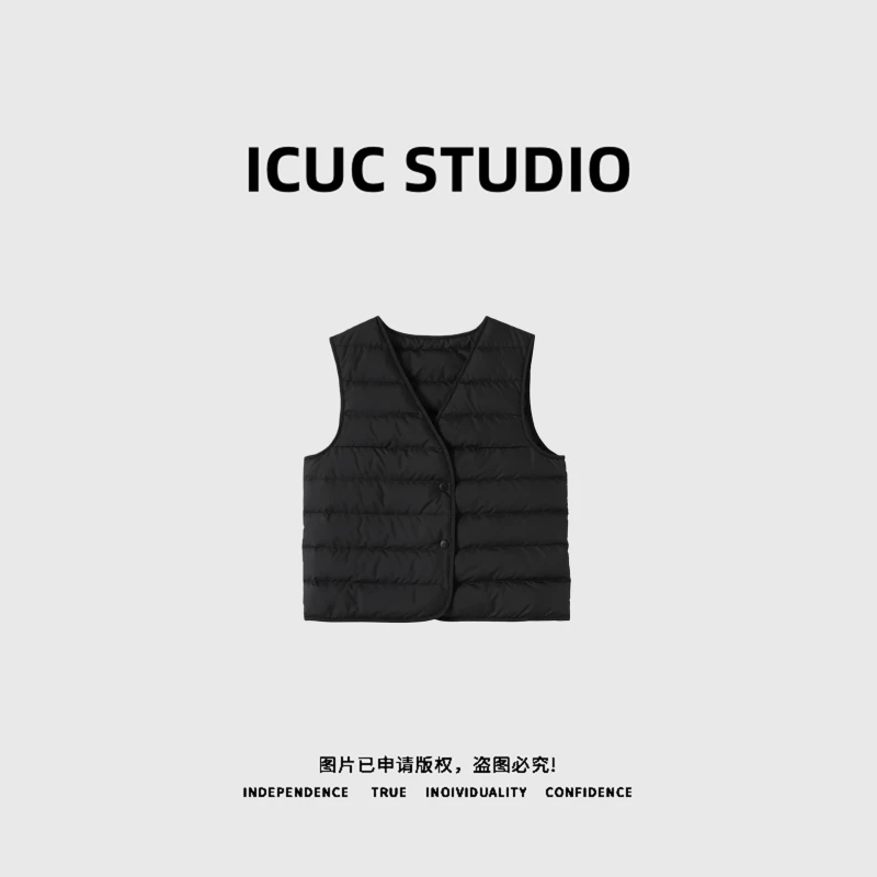 ICUC STUDIO-"轻松感小马甲"90白鹅绒百搭轻薄内搭背心马甲9986