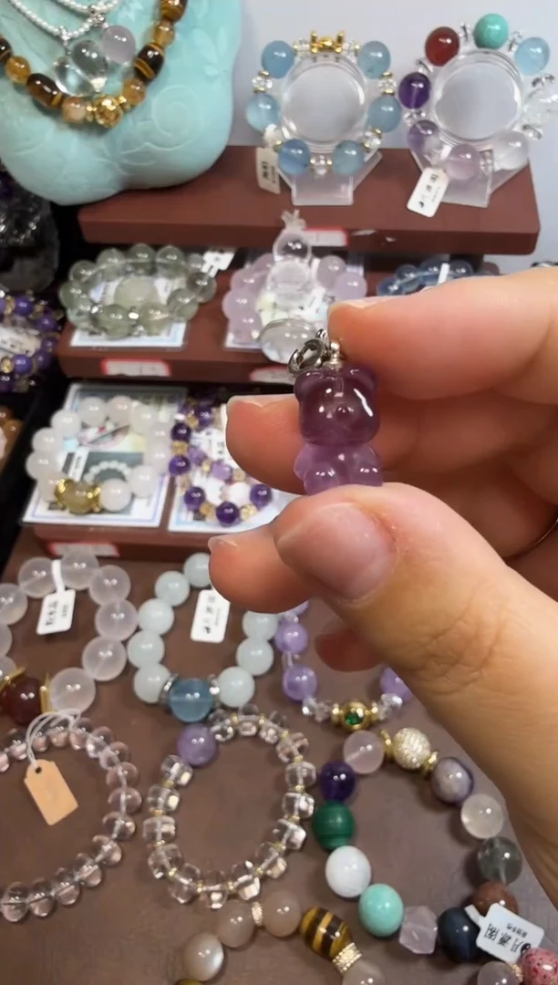 未镶嵌珠宝半成品紫晶紫水晶熊（然然）