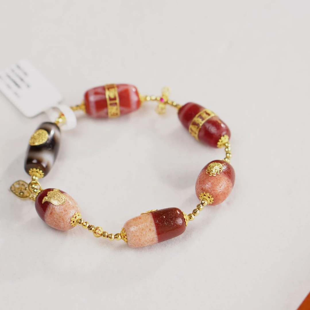 玛瑙18K金手串多样性发一