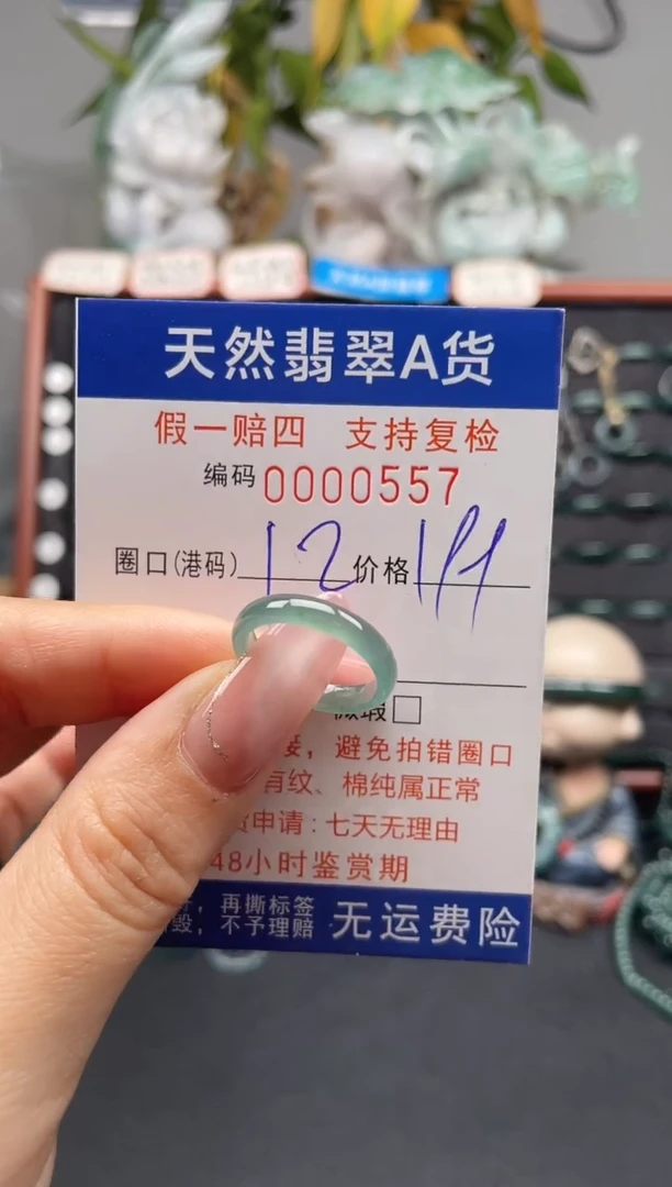 未镶嵌戒指翡翠12*0557