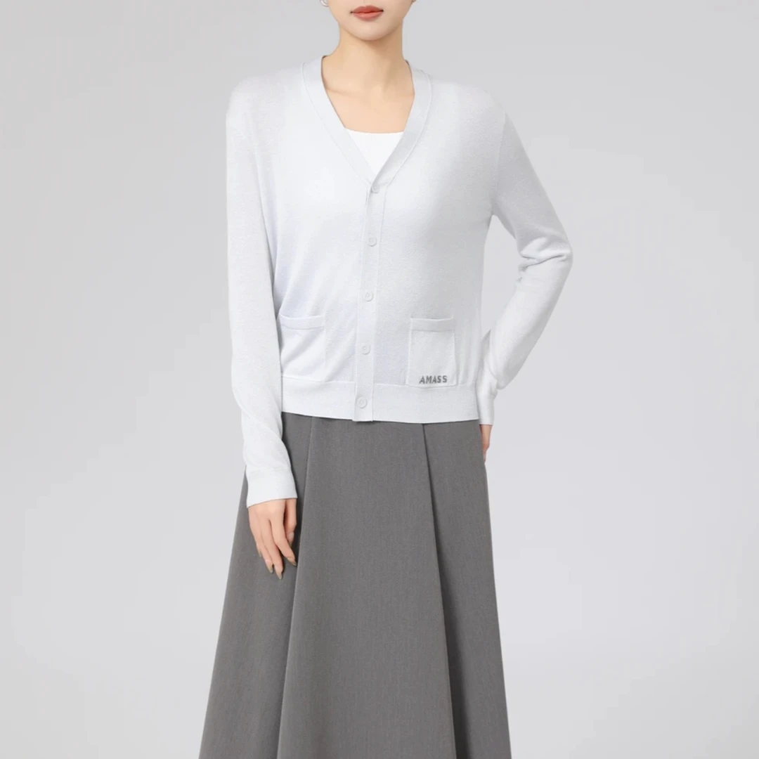 AMASS/阿玛施25年早春新款时尚百搭设计针织开衫女548025