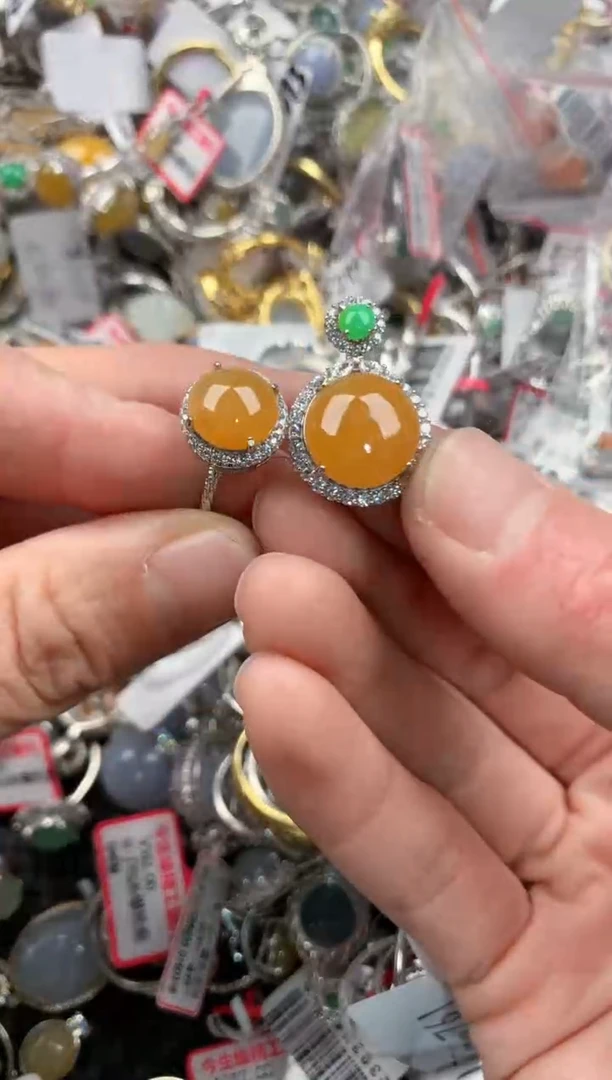 银S925镶嵌戒指翡翠11   3