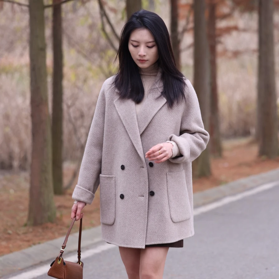 毛呢外套常规冬季女休闲风厚款秋冬