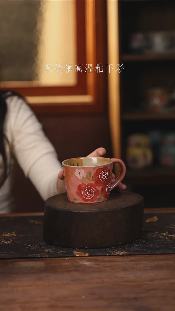 陶瓷景德镇高温釉下手绘陶瓷@L644@