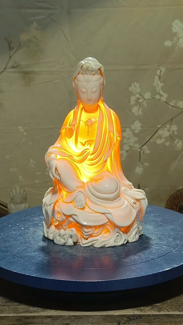 摆件德化瓷观音造像高32公分