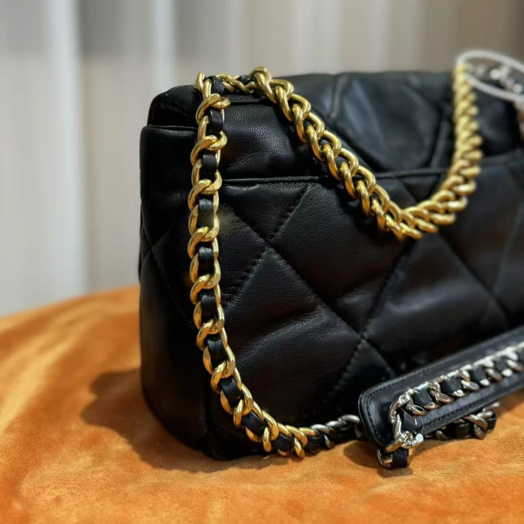 HIRMRIS手工真皮包 550517-黑 三色链条小黑色22