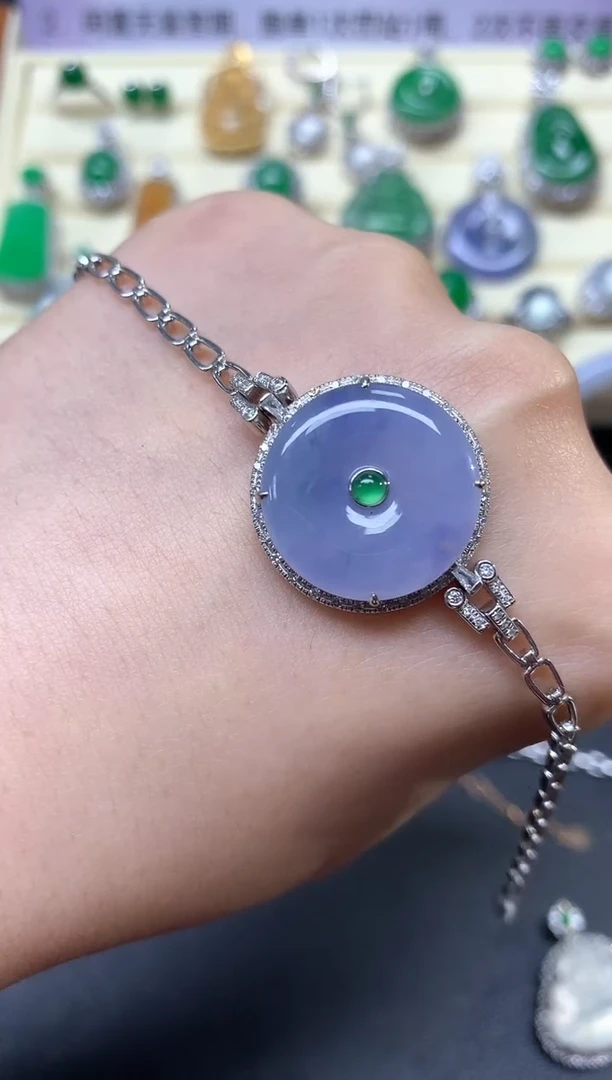 【闪购商品】翡翠手链18K金镶嵌手链|6980+698