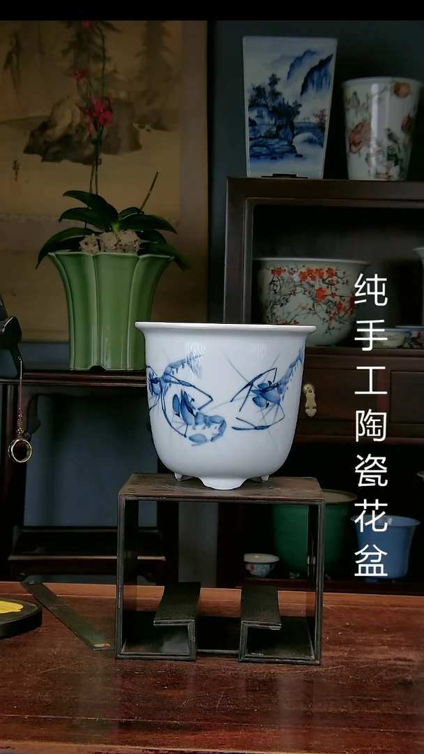 景德镇手工陶瓷花盆