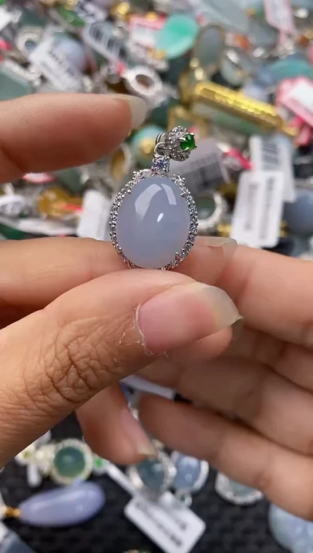 银S925镶嵌戒指翡翠666----3