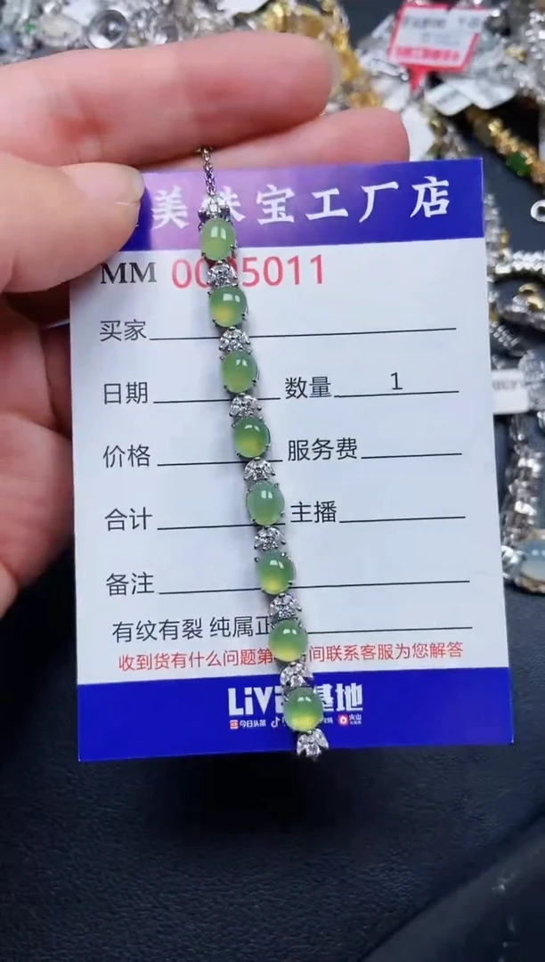 翡翠银S925镶嵌颈饰5011