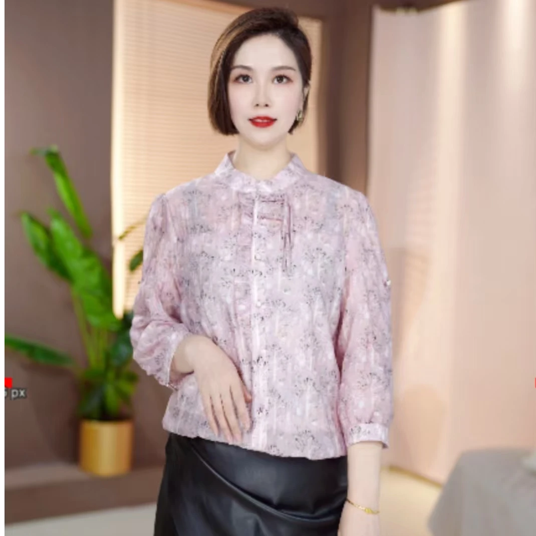 F4918风新中式时尚套装复古时尚小衫重工提花衬衣女装国风蕾丝