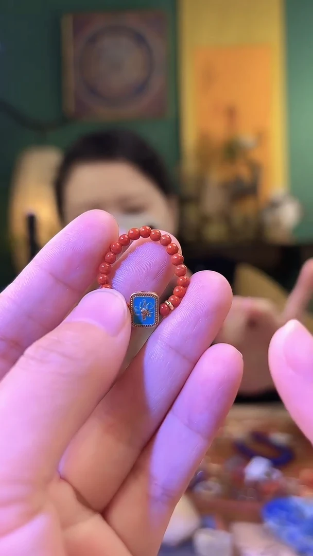 【闪购商品】南红玛瑙戒指银S925镶嵌南红九尾狐戒指