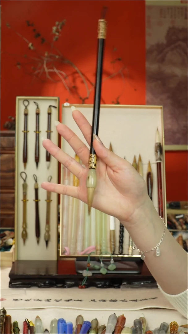 11号闪孤品高货毛笔链接 清水试笔 蘸墨不退