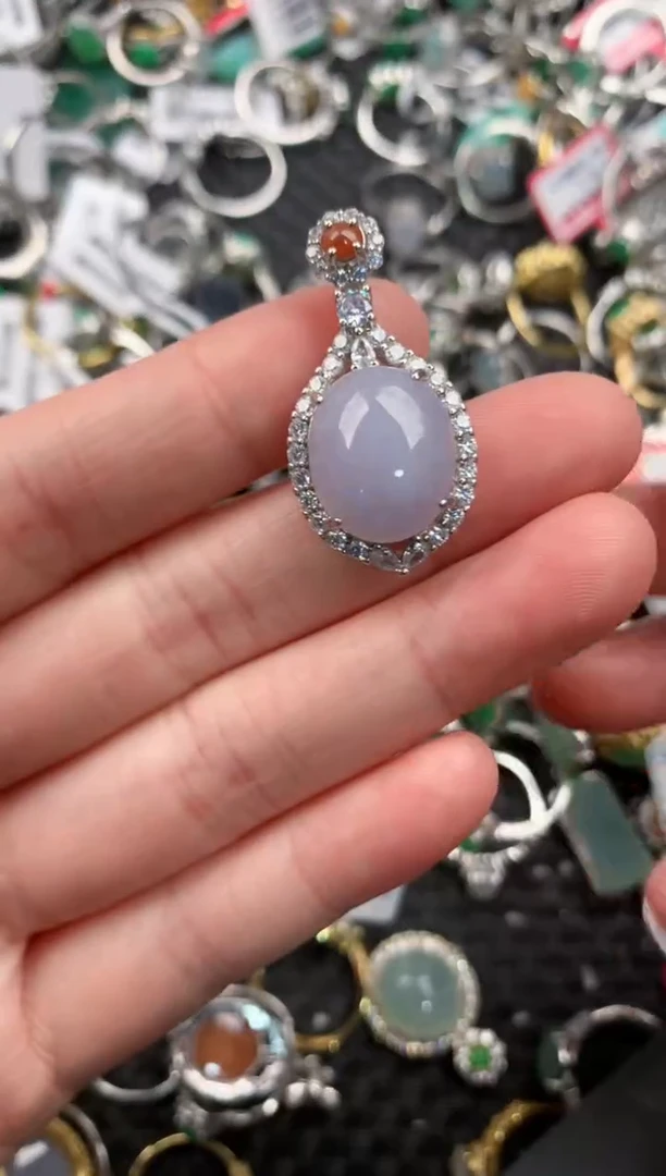 银S925镶嵌戒指翡翠444---10