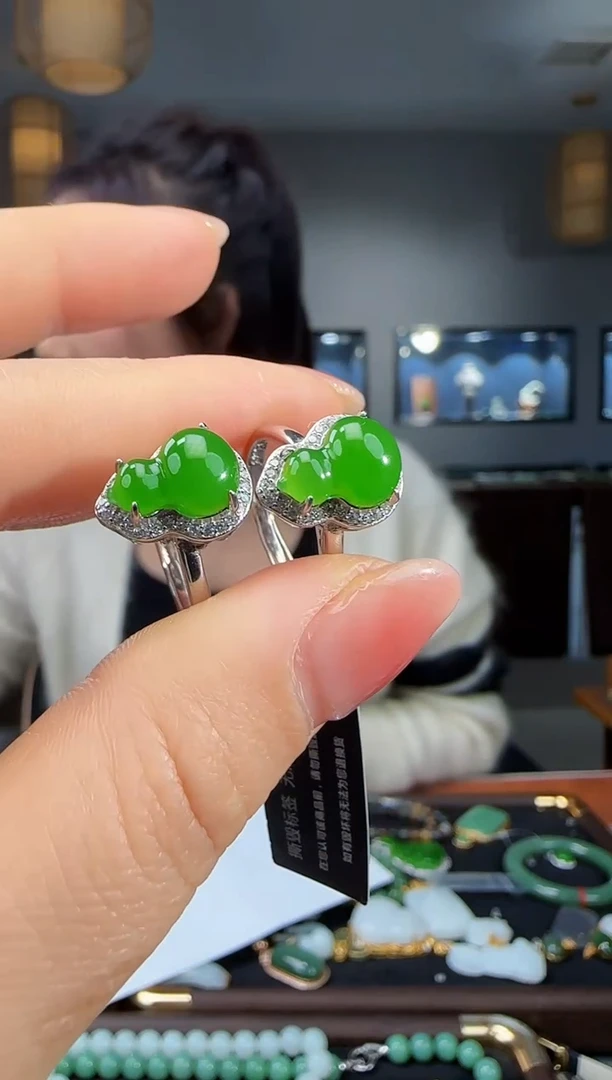 银S925镶嵌戒指和田玉多样性发货拍一发一1