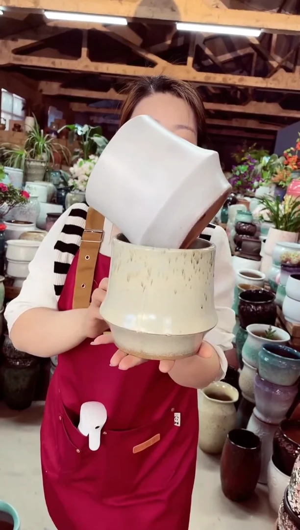 紫砂花盆高15口14