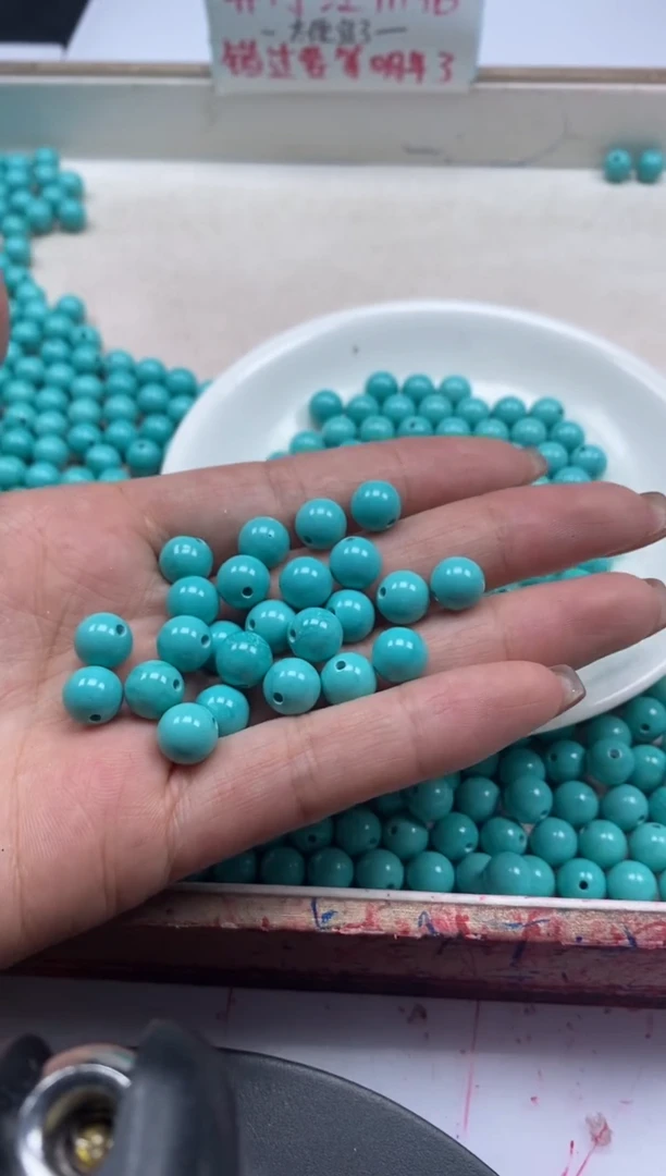 【闪购商品】玛瑙/玉髓颈饰未镶嵌w408高瓷绿*松8mm*25颗