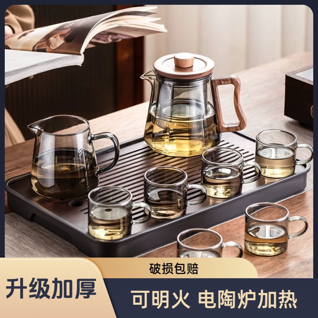 中式玻璃茶具2025新款家用个人高档办公室会客喝茶泡茶壶功夫茶杯