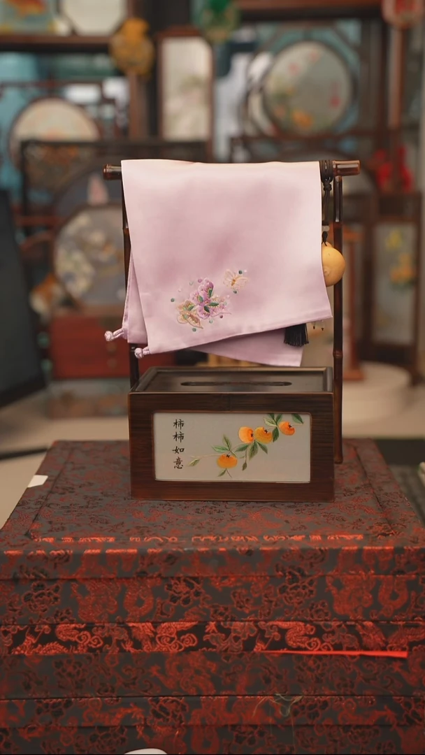 扇子桑蚕丝真丝方巾30乘30 绣花双面非遗