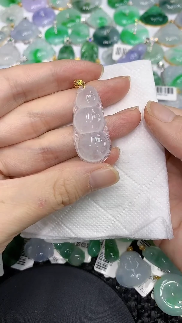 颈饰18K金镶嵌翡翠a货支持复检百元以上9元证书费自理