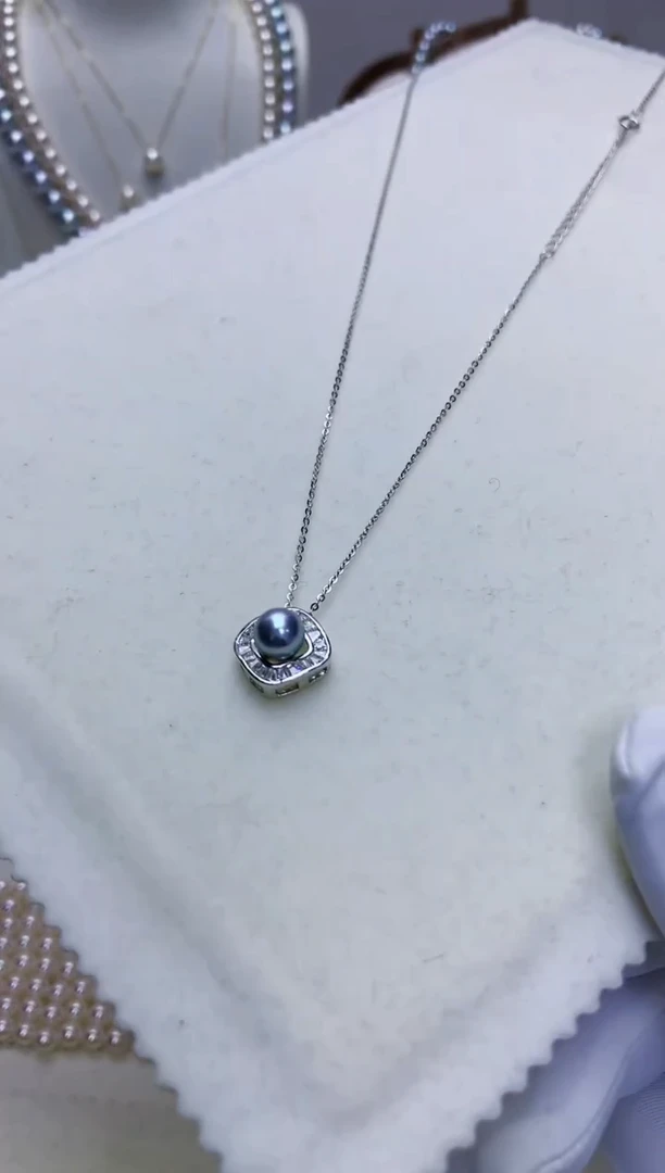 【闪购商品】海水珍珠饰品银S925镶嵌真多麻色设计款套链