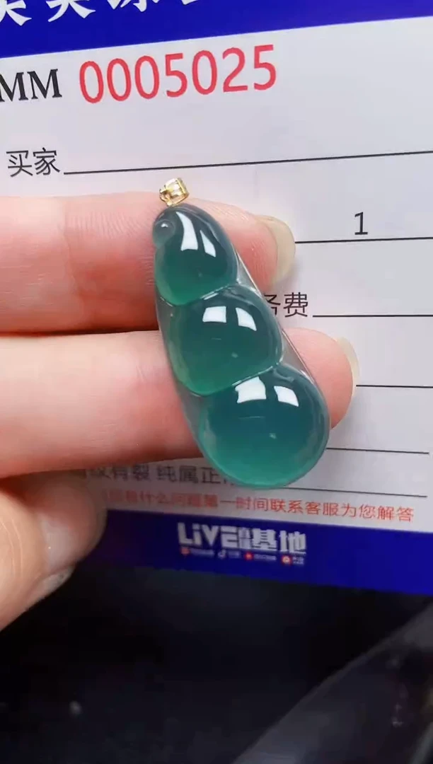 翡翠18K金镶嵌颈饰5025