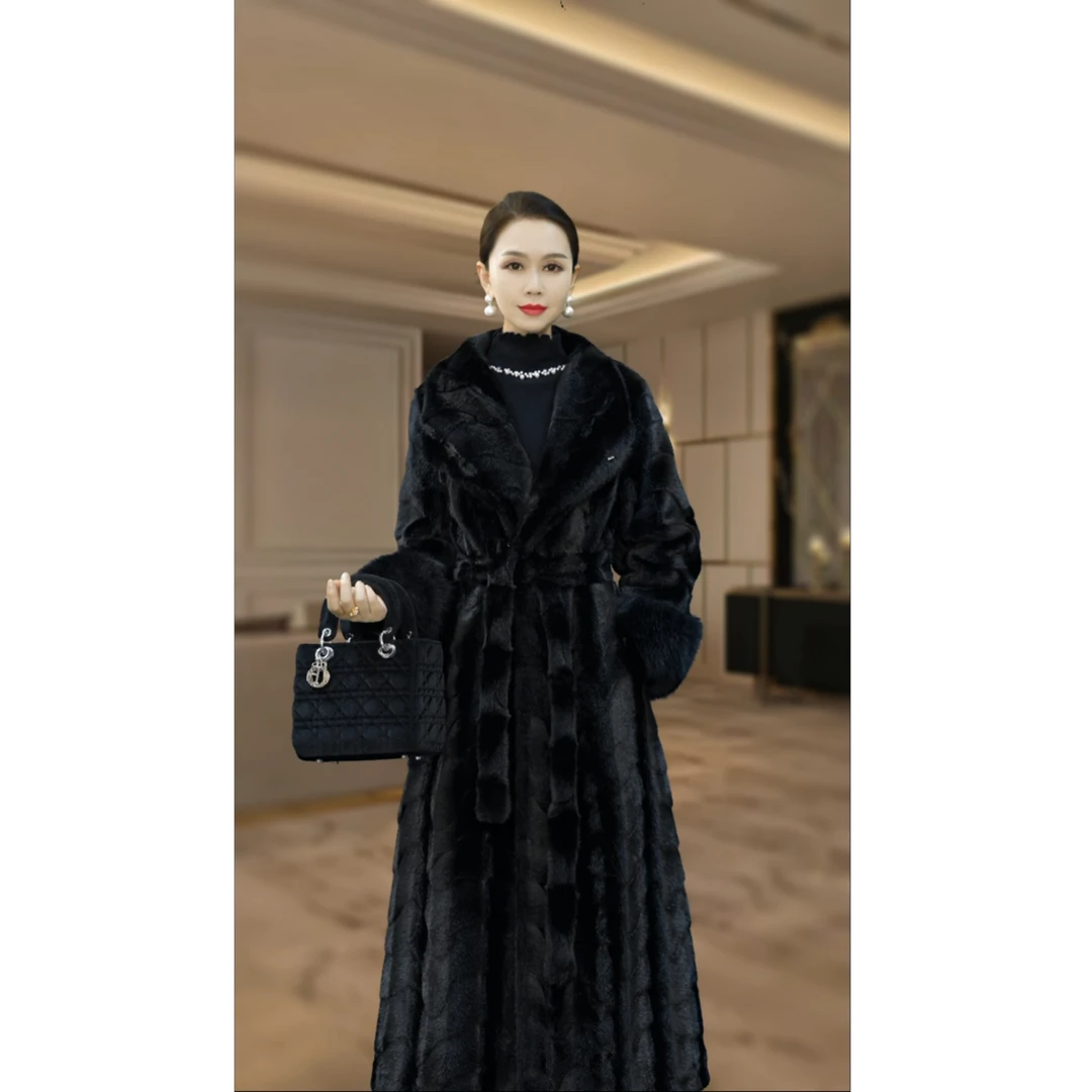 Miss TuTu 法式高奢气质长款毛毛外套