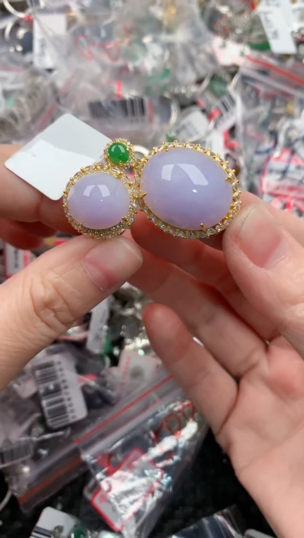 银S925镶嵌戒指翡翠11*11*11-----2