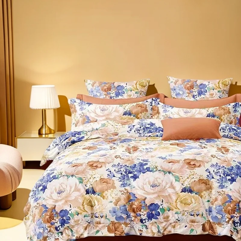 长绒棉四件套--墨韵倾城桔