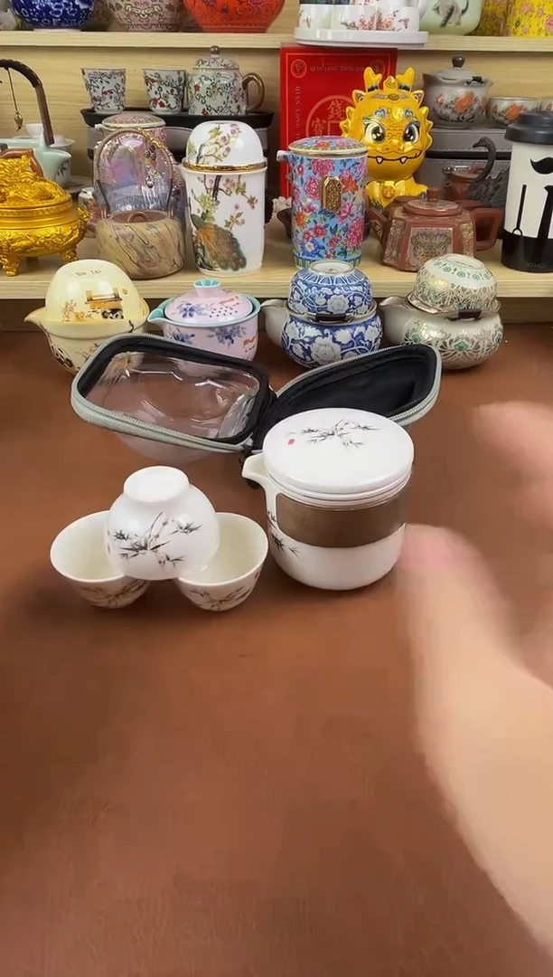 陶瓷茶具摆件旅行套组