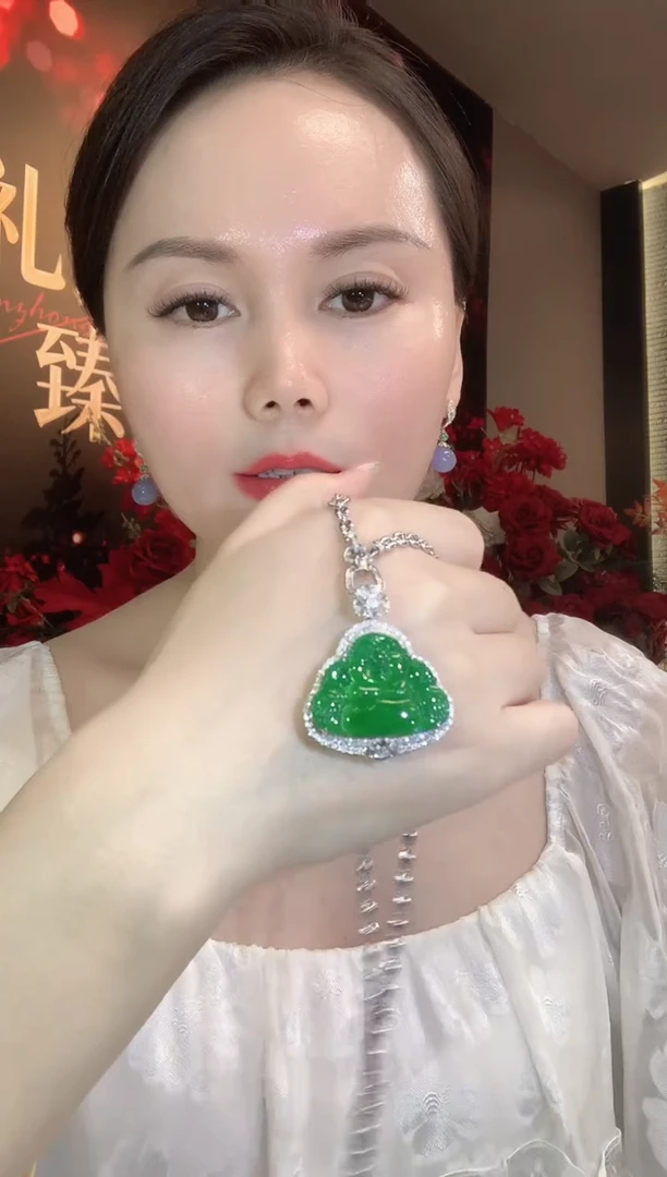 吊坠(不含链)18K金镶嵌翡翠C5