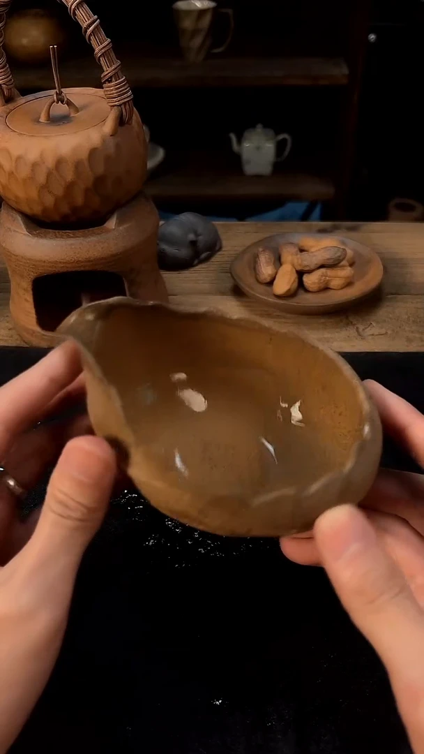 老岩泥粗陶一叶孤舟公道杯