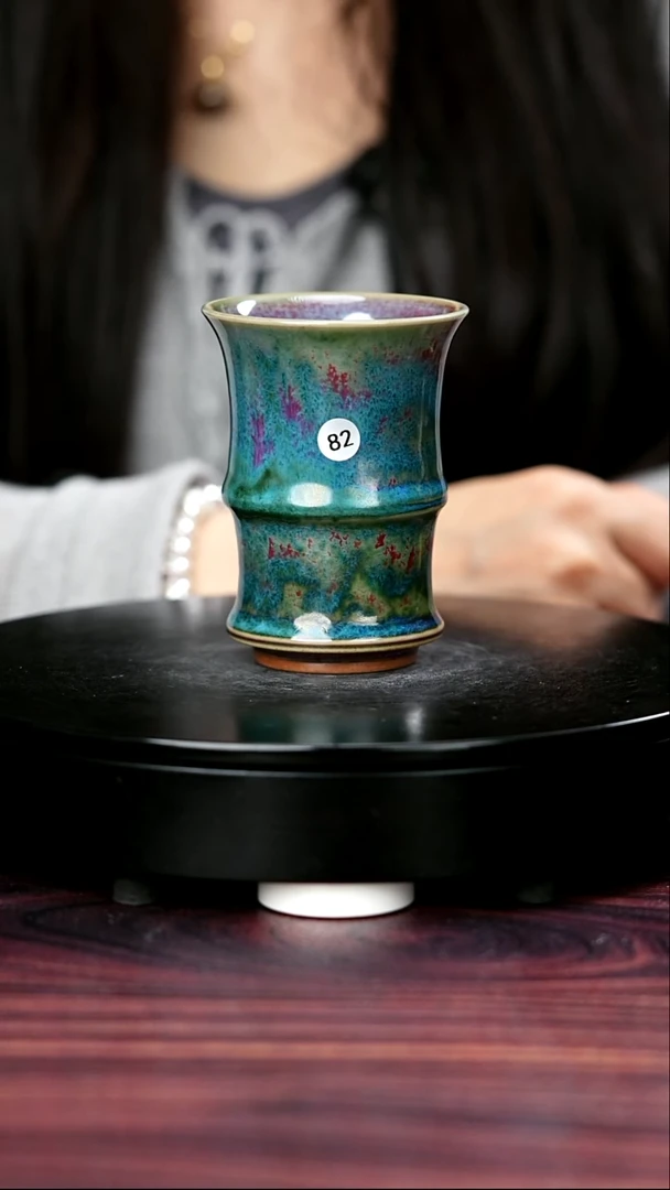 82#李盼龙一级品原矿钧瓷高竹节杯
