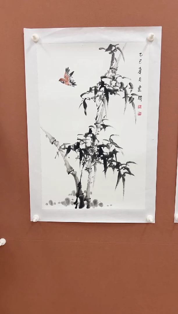 国画童建明四尺三开花鸟