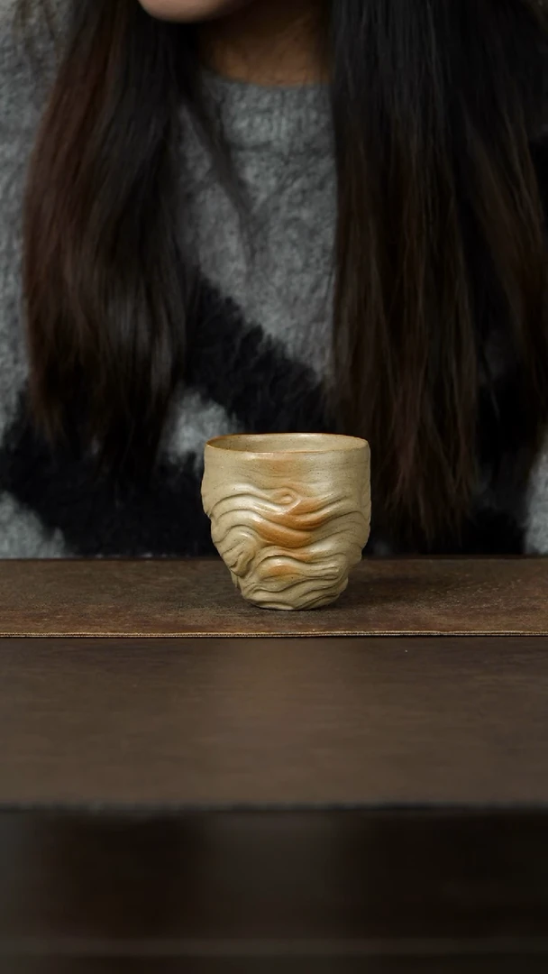 茶杯紫砂杯研所专属 流云主人杯-大 柴烧170cc