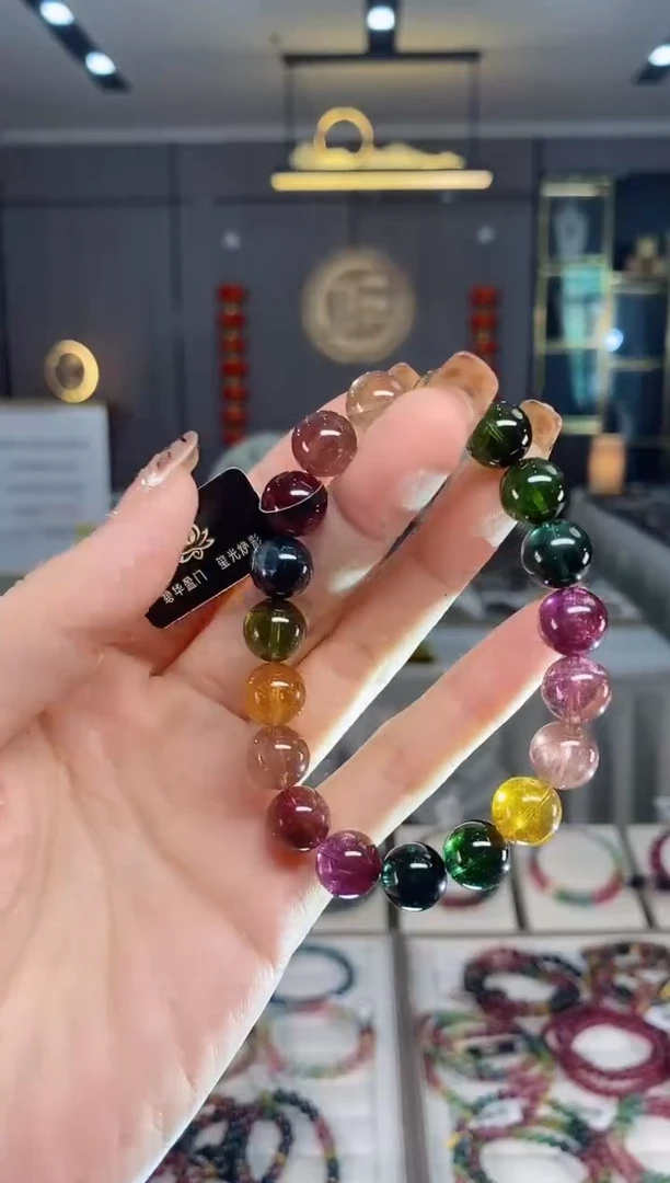 未镶嵌老矿碧玺单圈手串10mm+碧玺dan多样性发货一条