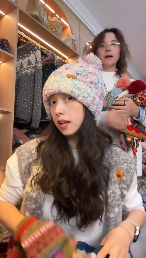 羊毛百羊毛韩版混色翻边单球帽