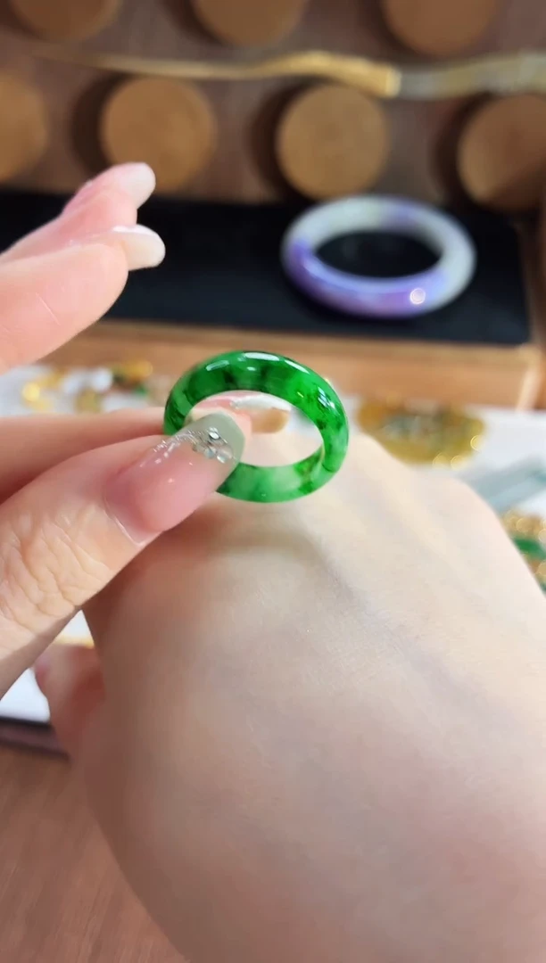 翡翠戒指未镶嵌手饰 16圈