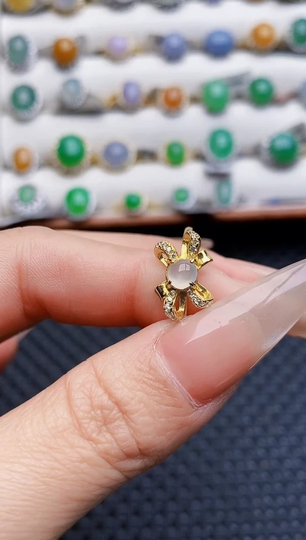 银S925镶嵌戒指翡翠8248