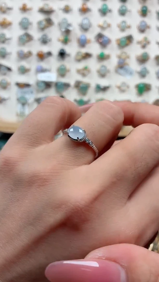 银S925镶嵌戒指翡翠.