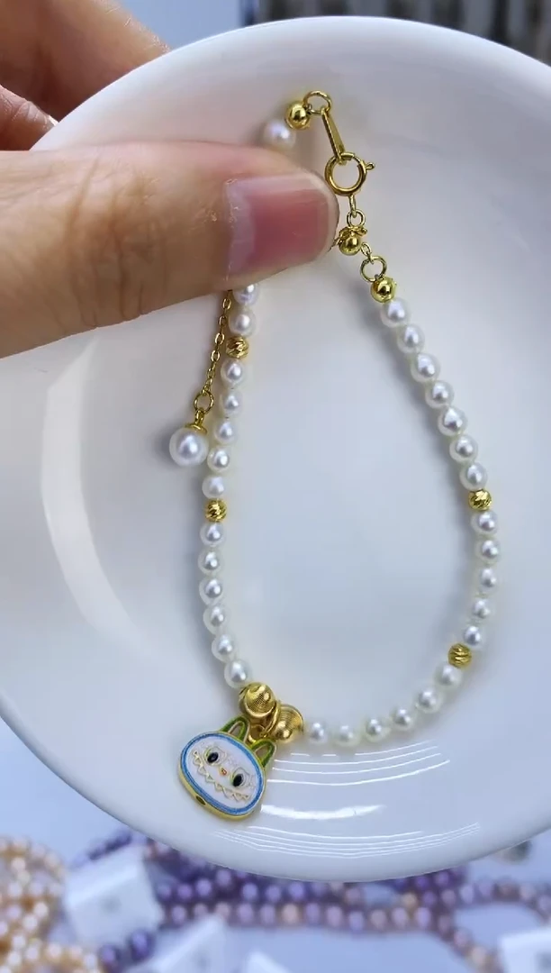 银S925镶嵌手绳淡水珍珠手链