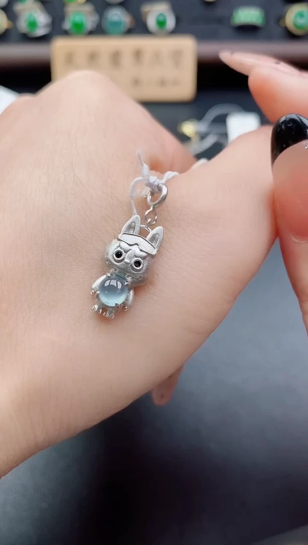 吊坠(不含链)银S925镶嵌翡翠1