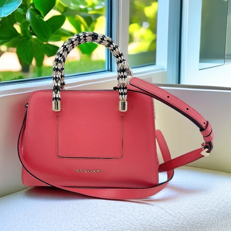 95新 BVLGARI/宝格丽  粉色手提单肩包 1700 1155