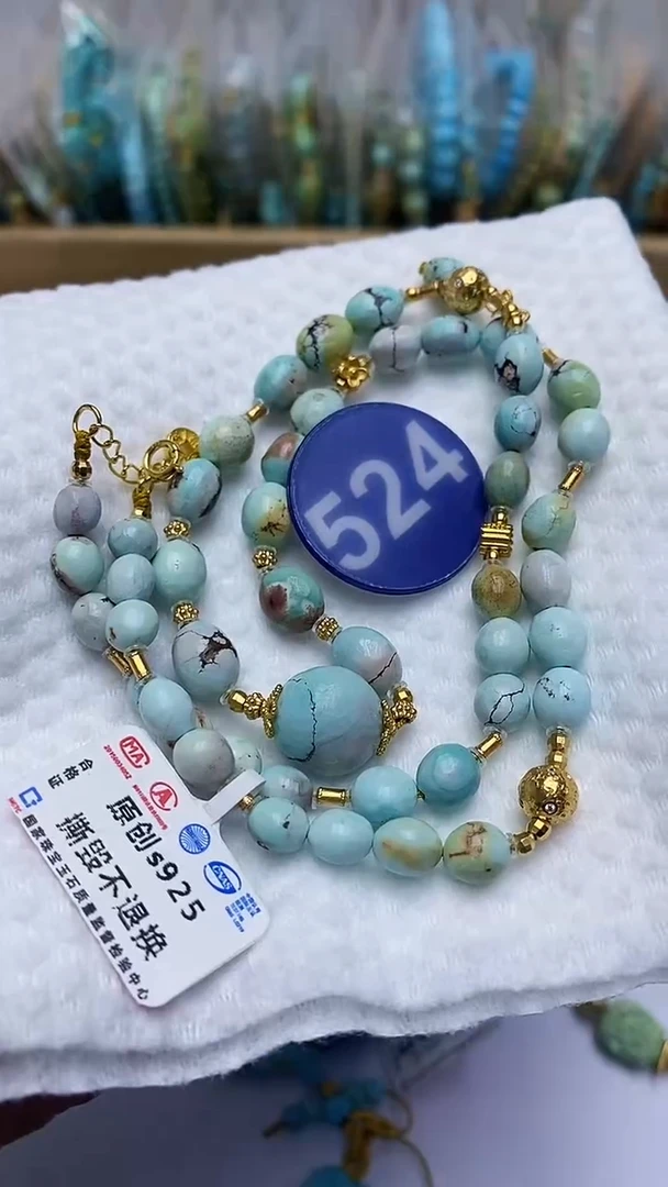 【闪购商品】绿松石项链银S925镶嵌524